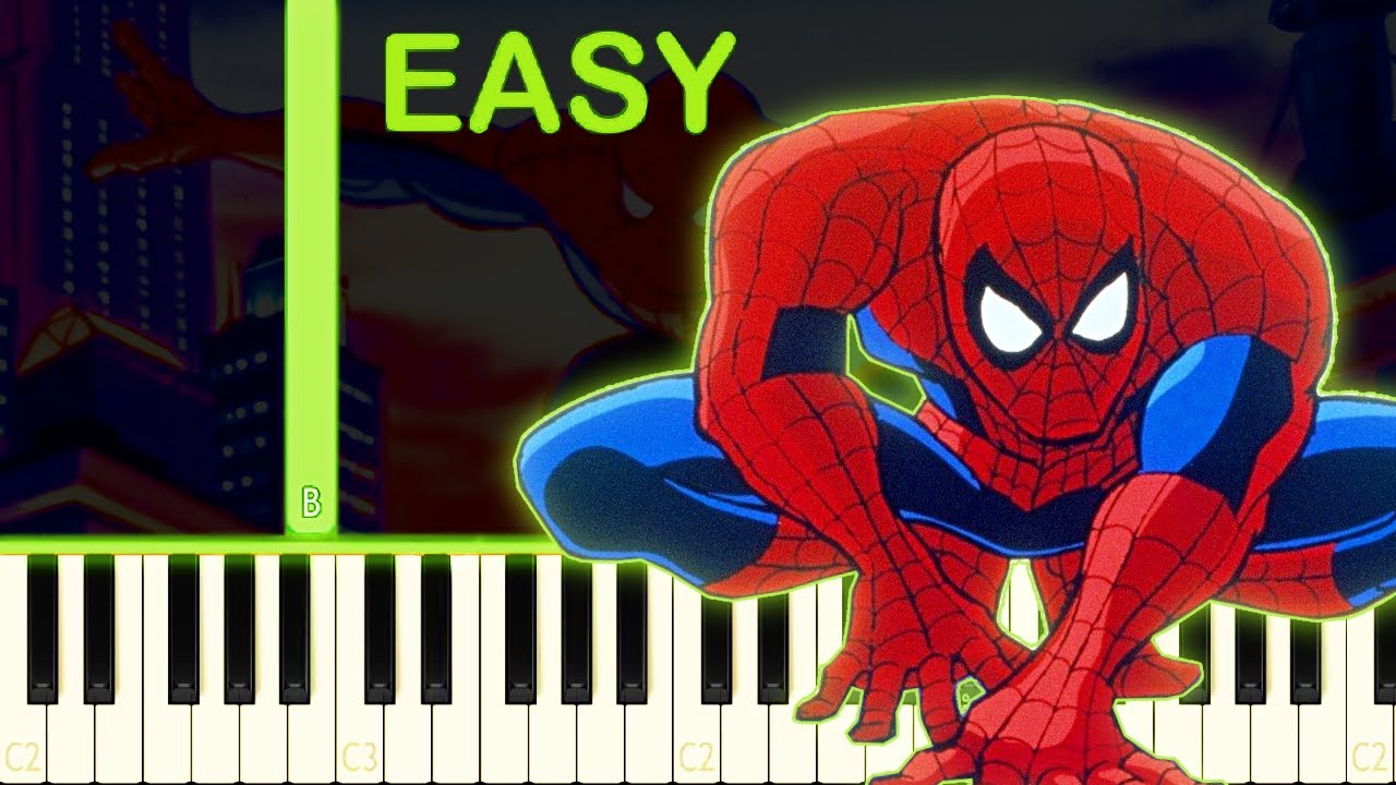 SPIDER-MAN THE ANIMATED SERIES - EASY Piano Tutorial 