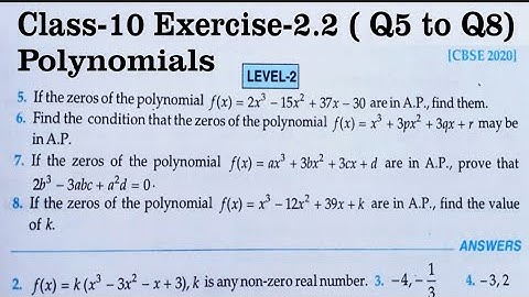 RD Sharma Solutions for Class 10 Maths Chapter 2 Polynomials Exercise 2.2 Q5 to Q8