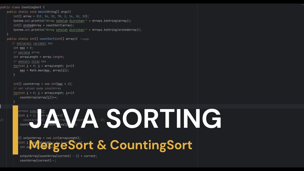 Tugas 2 Struktur Data - Java Sorting - YouTube