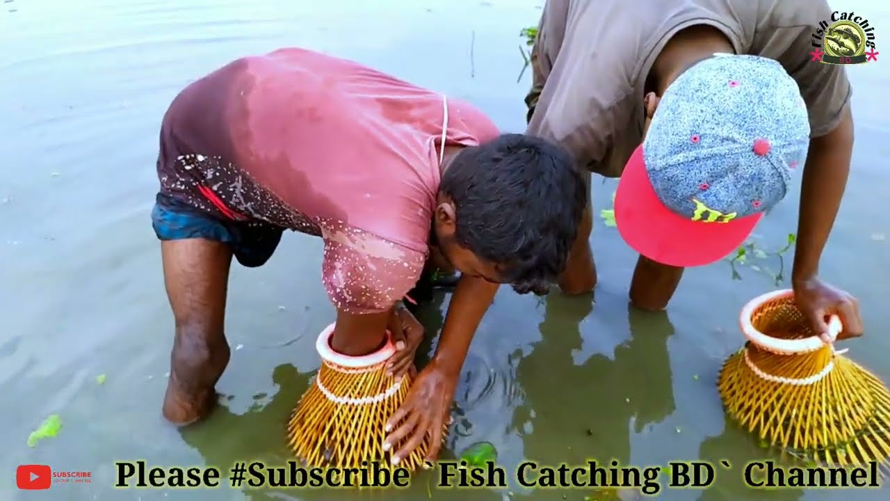 Best Polo Fishing video | Fishing with bamboo tools | Traditional Boys Catching Fish with Polo