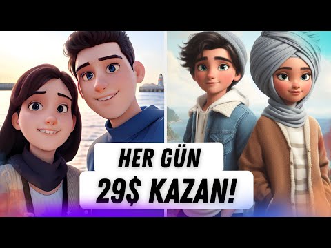 Günde 29$ Kazan 💰 Yapay Zeka ile Pixar Görseli Oluştur Para Kazan