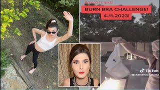 A real firebrand 'Burn Bra Challenge' gains momentum on TikTok in calls to boycott Nike over Dylan