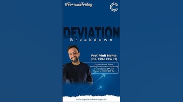 Deviation Explained in Simple Terms| Finance Prof Vinit Mehta | The Capstone Learnings