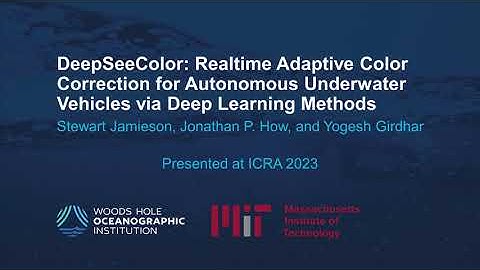 DeepSeeColor @ ICRA23: Realtime backscatter removal and color deattenuation for underwater images