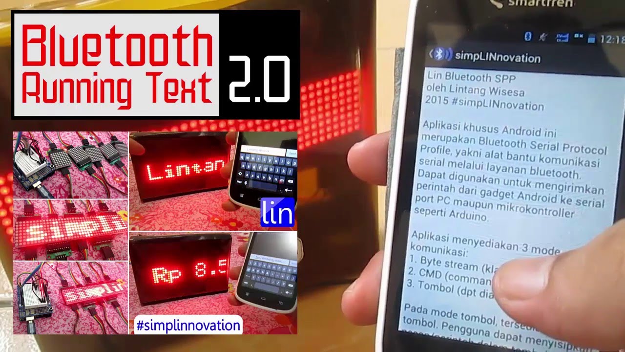 Bluetooth Running Text 2 0 Simplinnovation Youtube