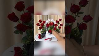 Luxury Red Roses in a Box ❤️ Elegant Floral Arrangement02 😍#shorts#Diy#homemad#florist #Flower