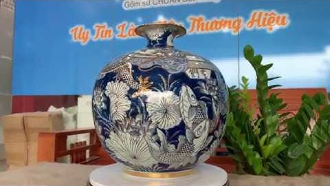 Bình hút Tài Lộc vẽ vàng 24k - Họa tiết Cá Chép vượt ngũ môn hóa rồng