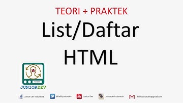 Cara Membuat Daftar List di HTML | Tutorial HTML (part 8)