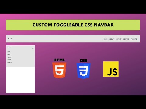 Custom Toggleable Navigation Bar using HTML CSS JS