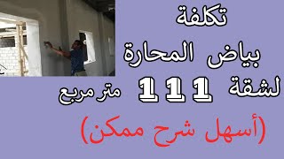 تكلفة بياض المحارة لشقة 111 متر مربع بالتفصيل ( أسهل شرح ممكن)