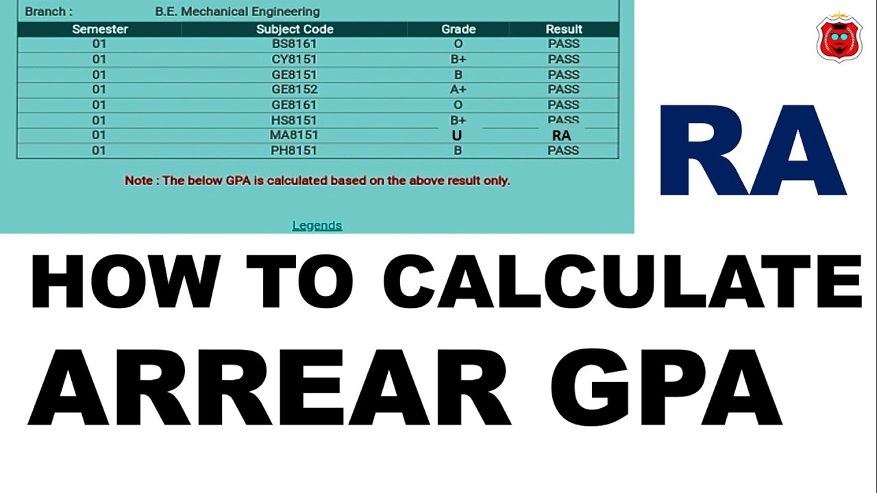 Anna University Gpa Cgpa Calculation Manually Regulation 2017 Without Application Formula Tamil Youtube