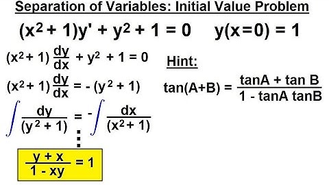 Differential Equation - 1st Order Solutions (4 of 8) Separation of Variables with Initial Value