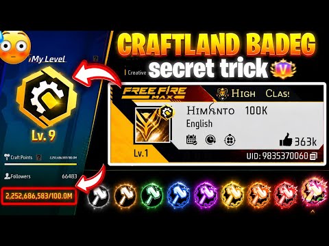 Free Fire Craftland New Level Up Trick 🤯 | 1 Day Me 6 Levels Fast! 🔥
