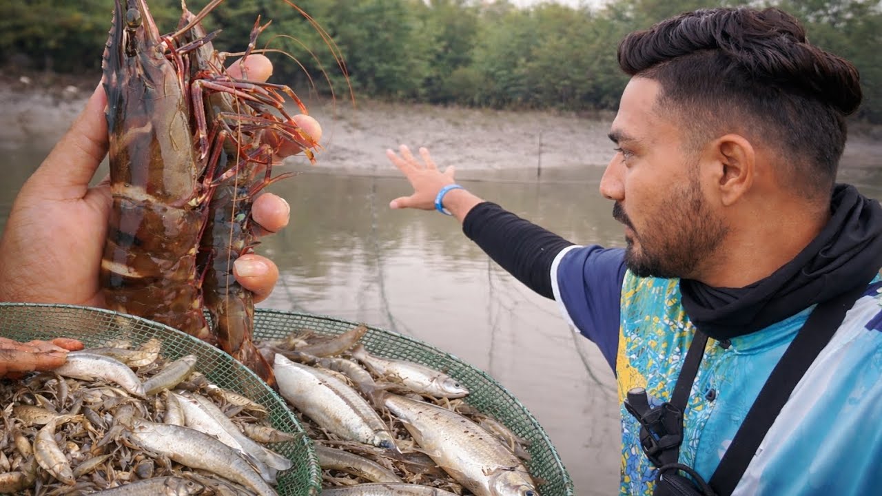 आज पकडले सगले मिक्स मासे बोईट, चिवणी, कोलंबी आणि टोल मासे || पारंपारिक वाणा मासेमारी | Aditya patil 