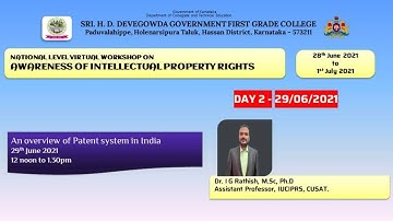 Day 2 - National Level Virtual Workshop on Intellectual Property Rights