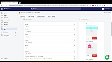Add Label page for "Product Labels & Badges" for Shopify