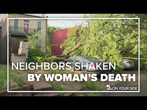 Neighbors, business owners react to woman killed by fallen tree - YouTube