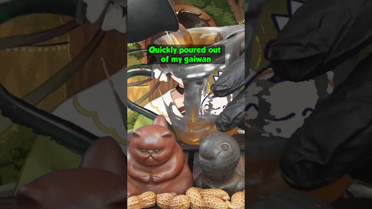 Sharing tea with my tea pets while doing gongfucha (Chinese tea ceremony)