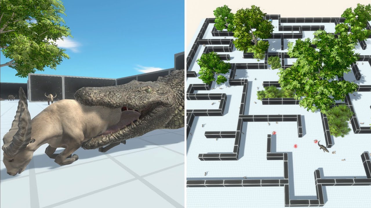 NEW PURUSSAURUS HAS SOLVED THE MAZE - Animal Revolt Battle Simulator Gameplay