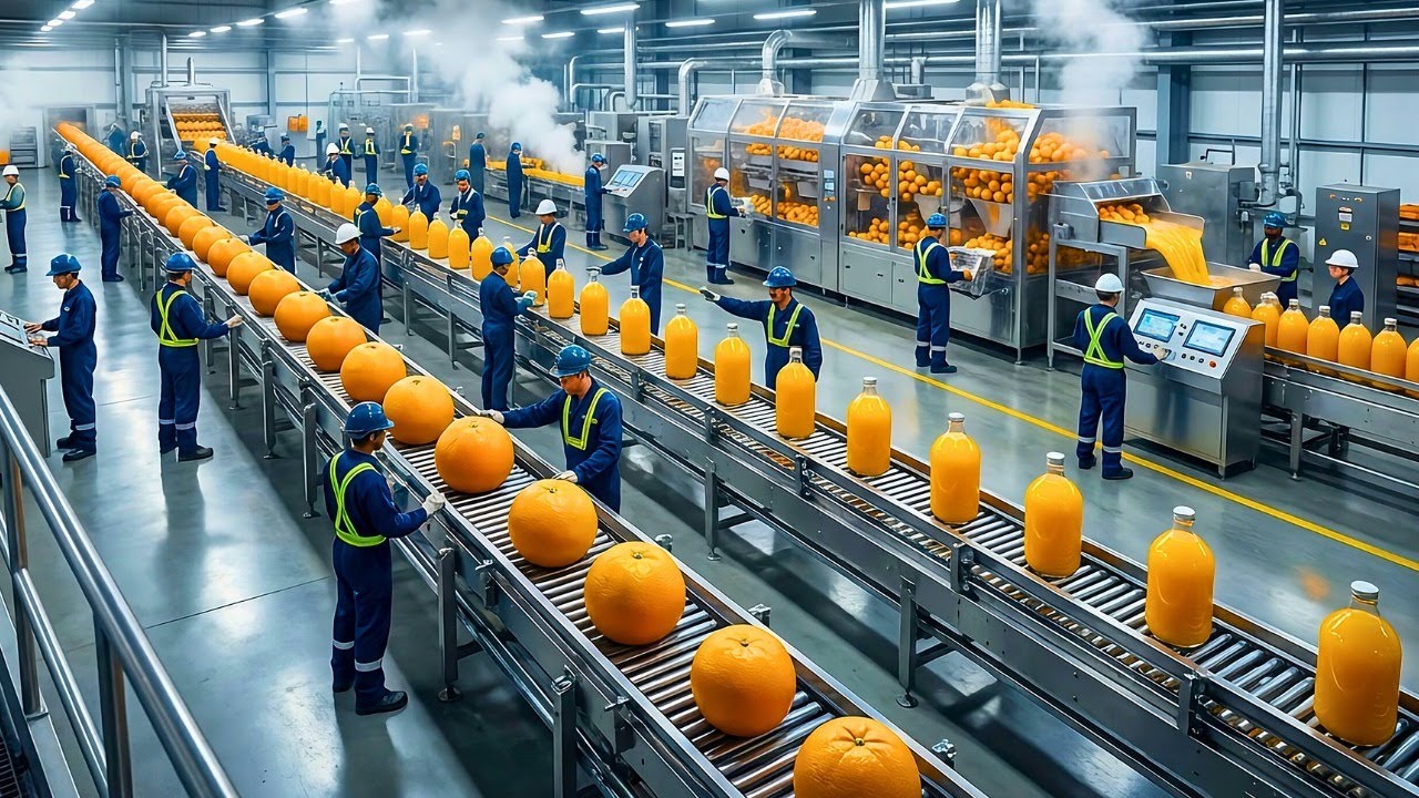 Inside a Giant Orange Juice Factory: How Fresh Oranges Become Premium Juice (Full Process)