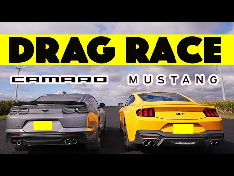 2024 Ford Mustang GT vs Chevy Camaro, close but not close. Drag and Roll Race.