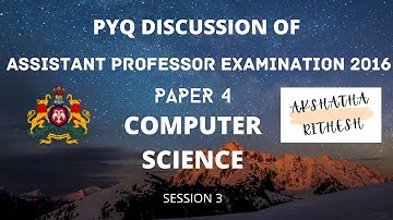S3|PYQ 2016| ASSISTANT PROFESSOR RECRUITMENT KARNATAKA| PAPER 4| COMPUTER SCIENCE