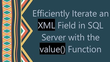 Efficiently Iterate an XML Field in SQL Server with the value() Function