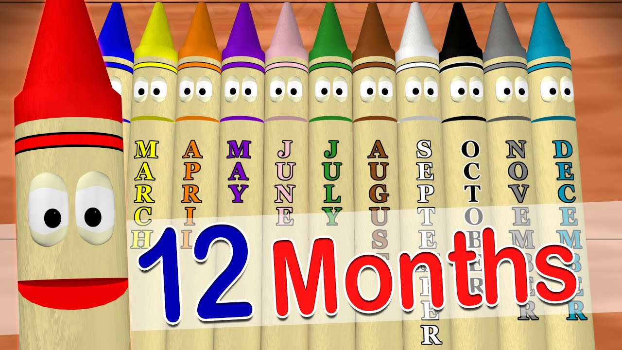 Months Of The Year Crayons Teach January To December YouTube