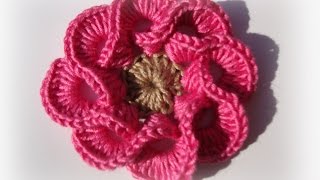 : 3D crochet flowers multi petals  - 1
