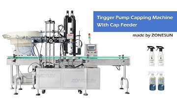How To Use ZS-XG445 Tirgger Pump Capping Machine With Cap Feeder (Customized for Spray Bottle)