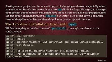Resolving npm Errors: A Guide to Fixing Project Start Issues
