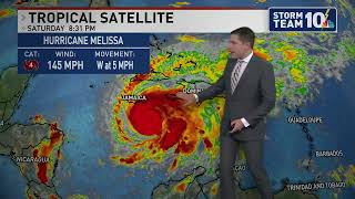 Storm Team 10 tracks Hurricane Melissa as it strengthens to Category 4