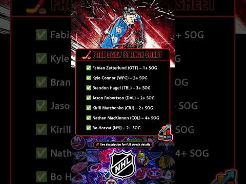 Daily NHL Streaks #playerprops