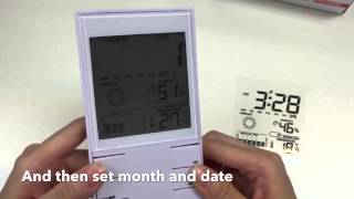 JCC indoor digital hygrometer Thermometer weather forecast alarm clock unboxing and review  3220