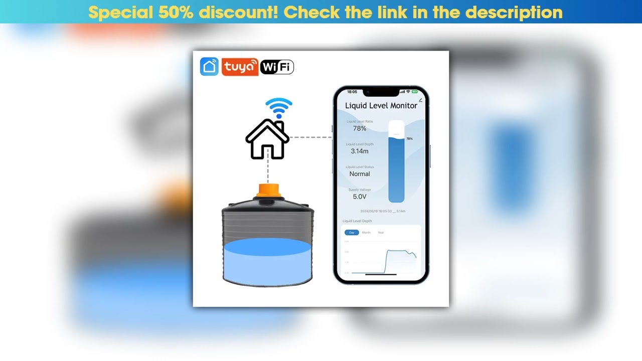 Review ME201W Intelligent Remote Tank Level Detection Smartphone Full Water Alarm System Controller