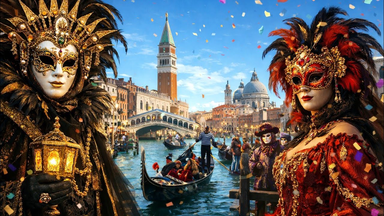 Italy 🇮🇹  Venice Carnival | Stunning Masks, Costumes & Gondolas