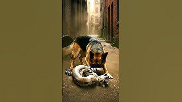 TERRIFYING SHOWDOWN! 🐍 Watch This Hero Dog Battle a Giant Python to Save a Tiny Kitten!