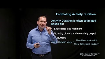 Estimating Activity Duration Part 1 - Construction Project Management