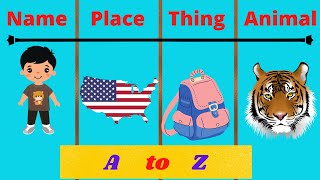 Name, Place, Things, Animals || A to Z Name place things game|| Game| screenshot 1