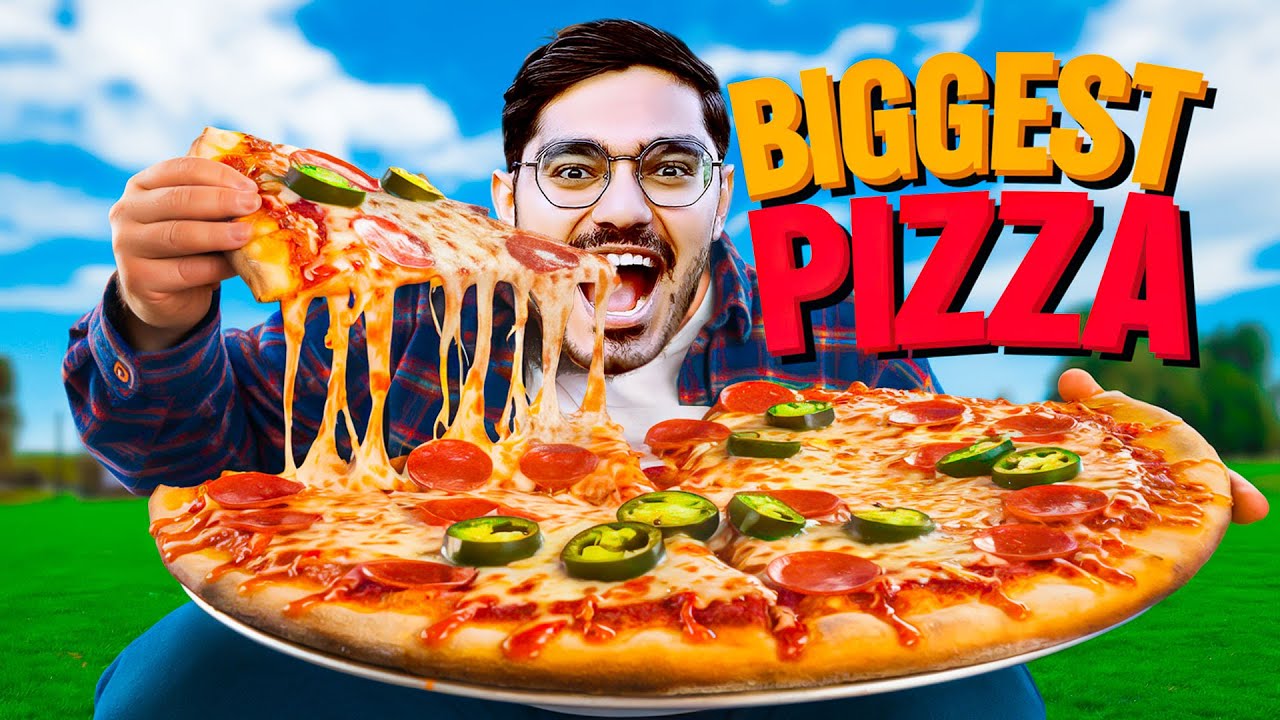 I Ate Biggest Pizza Slice In The World Pizza Eating Challenge - YouTube
