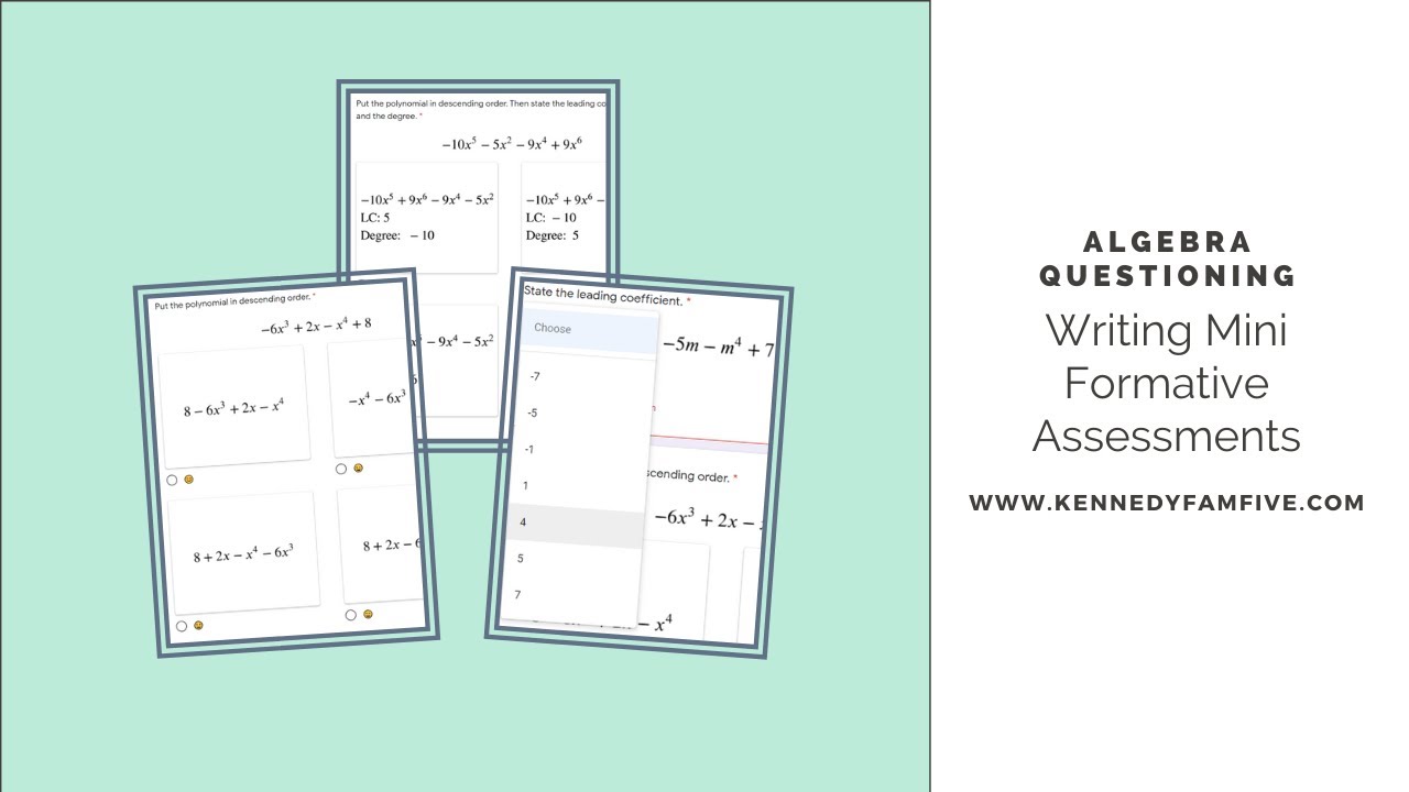Algebra Questioning: Writing Formative Assessments