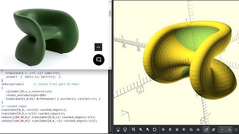 1 Page to Code $1000 Fortune Cookie-like Chair in OpenSCAD 3D Printing!