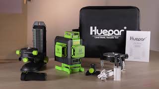 Huepar 904DG -4D Laser Level Green Beam With Lithium-ion battery Remote Control