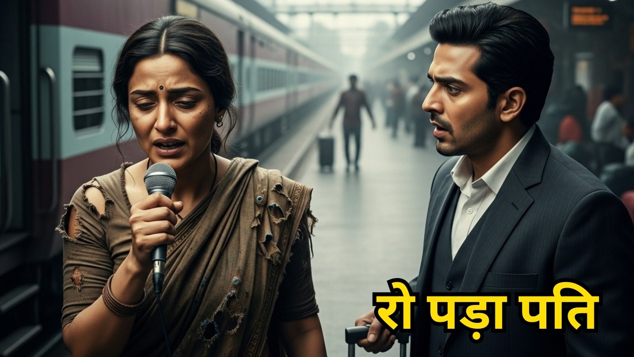 स्टेशन पर पत्नी को गाना गाते देख करोड़पति पति रो पड़ा! 😢 | Emotional Story