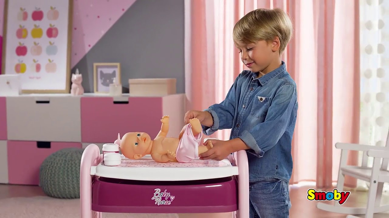 Smoby Baby Nurse 2si1 Arada Bebek Besik Bebek Bakicisi Oyuncak Seti 2353 Youtube