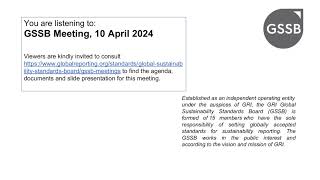 GSSB GRI stream 10 April 2024 Session 2