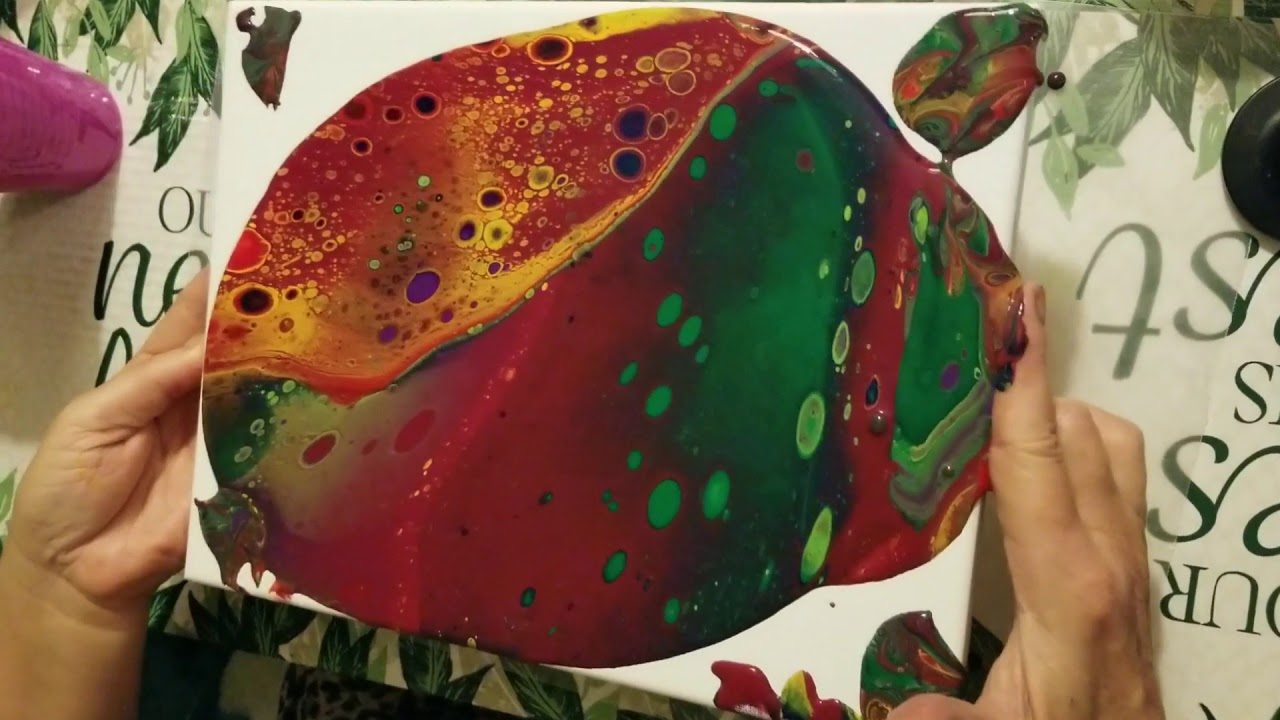 Paint Pouring From Start to Finish... Really Beautiful Result.. - YouTube