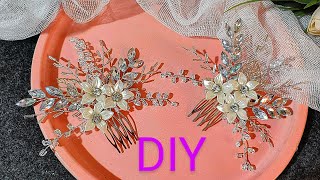 How to make a very easy and beautiful bridal hairpin/DIY