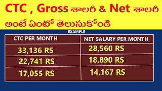 What is CTC, Gross Salary & Net Salary in Telugu