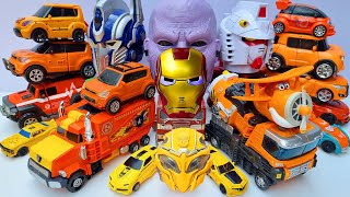 Captain Marvel Iron Man, Balas Dendam Bumblebee & Animasi Transformers Truk JCB Carbot Tobot Oranye